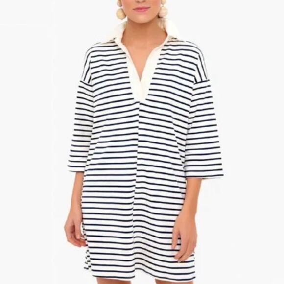 Tuckernuck Navy Stripe Ashton Knit Polo Mini Shift Dress size XS - Picture 2 of 16